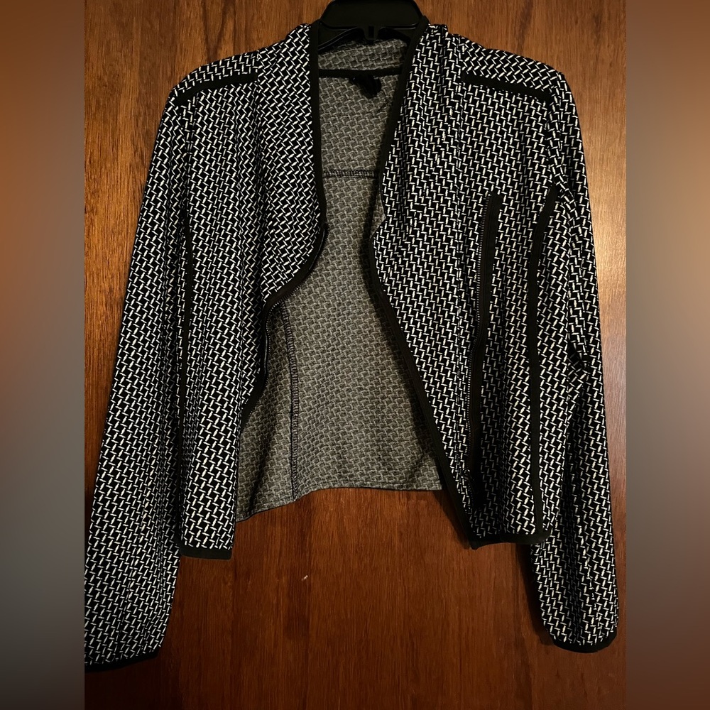 Fate Black and White Cardigan with Tailored Knit Design